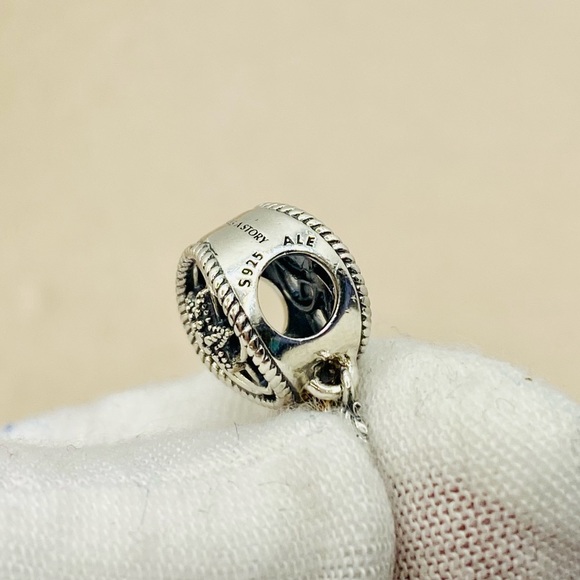 EUC Pandora 788944C00 Silver & Pandora Rose Seashell Dreamcatcher Nautical Charm - Picture 12 of 13